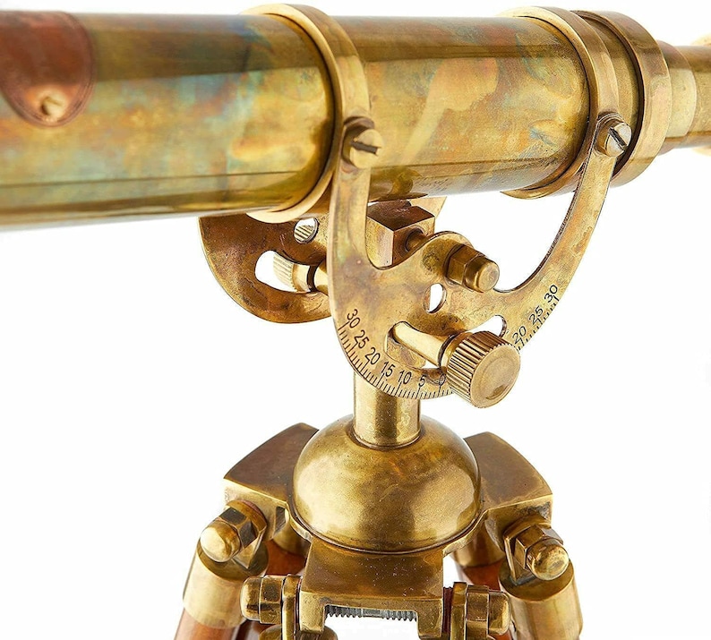 Brass Floor Standing Telescope 24" with Rosewood Tripod Stand view 4