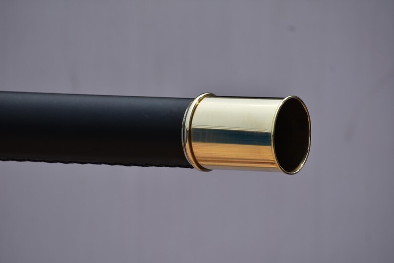 Brass & Leather Floor Standing Telescope 65" with Wooden Tripod view 5