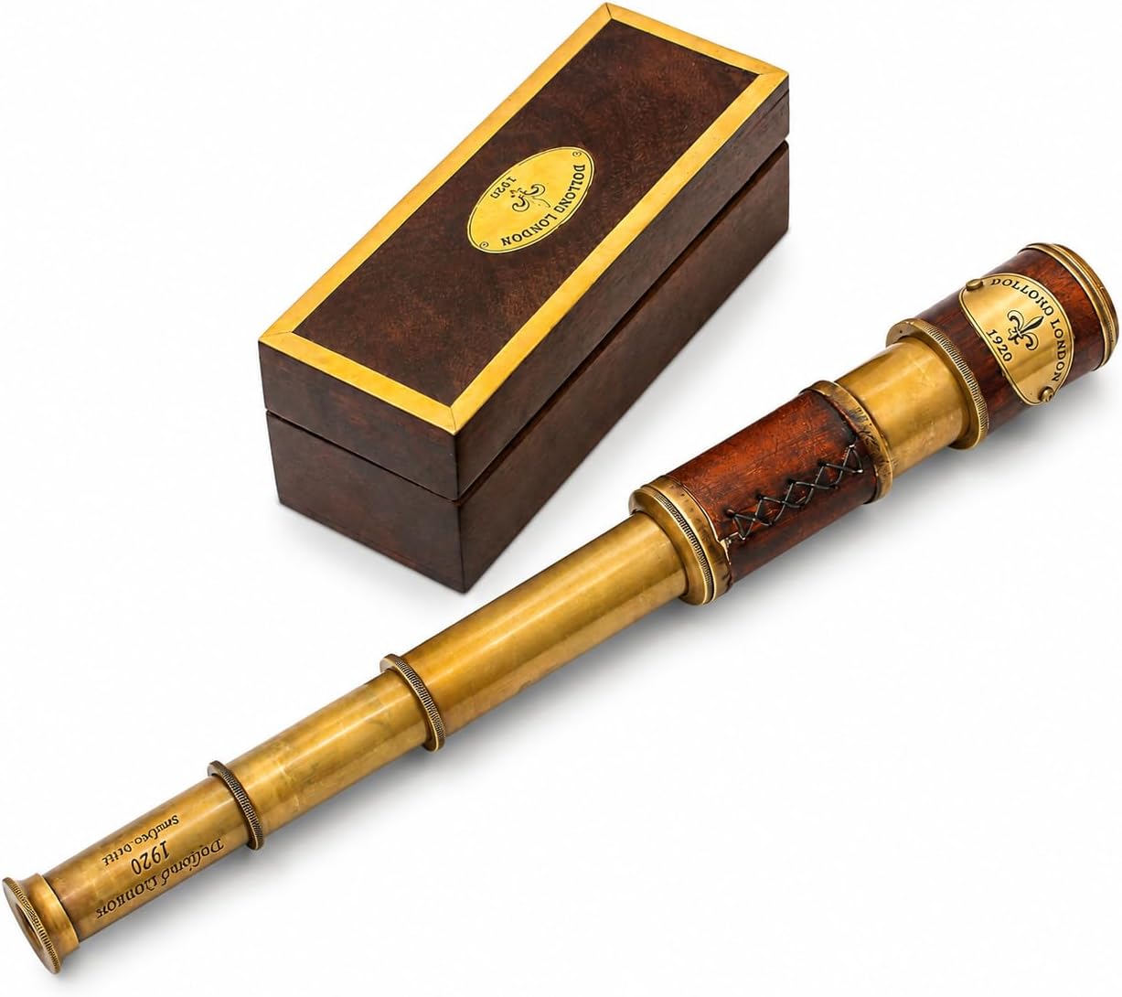 Brass Spyglass Telescope 17" with Wooden Carry Case view 8