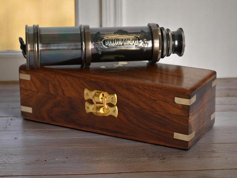 Brass Spyglass Telescope 17" with Wooden Box view 4
