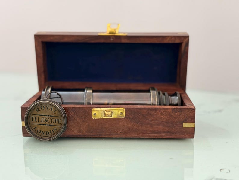 Brass Spyglass Telescope 17" with Wooden Box view 6