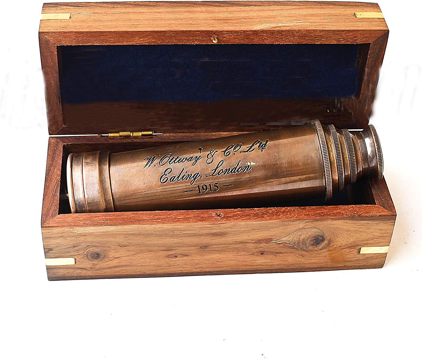 Brass Spyglass Telescope 17" with Wooden Box view 4