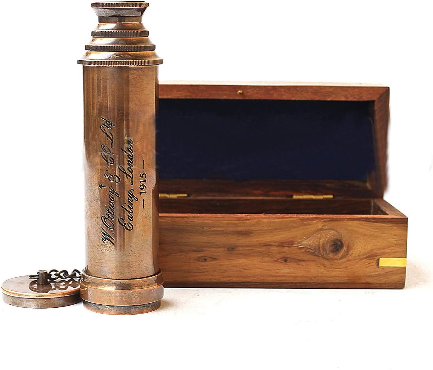 Brass Spyglass Telescope 17" with Wooden Box view 5