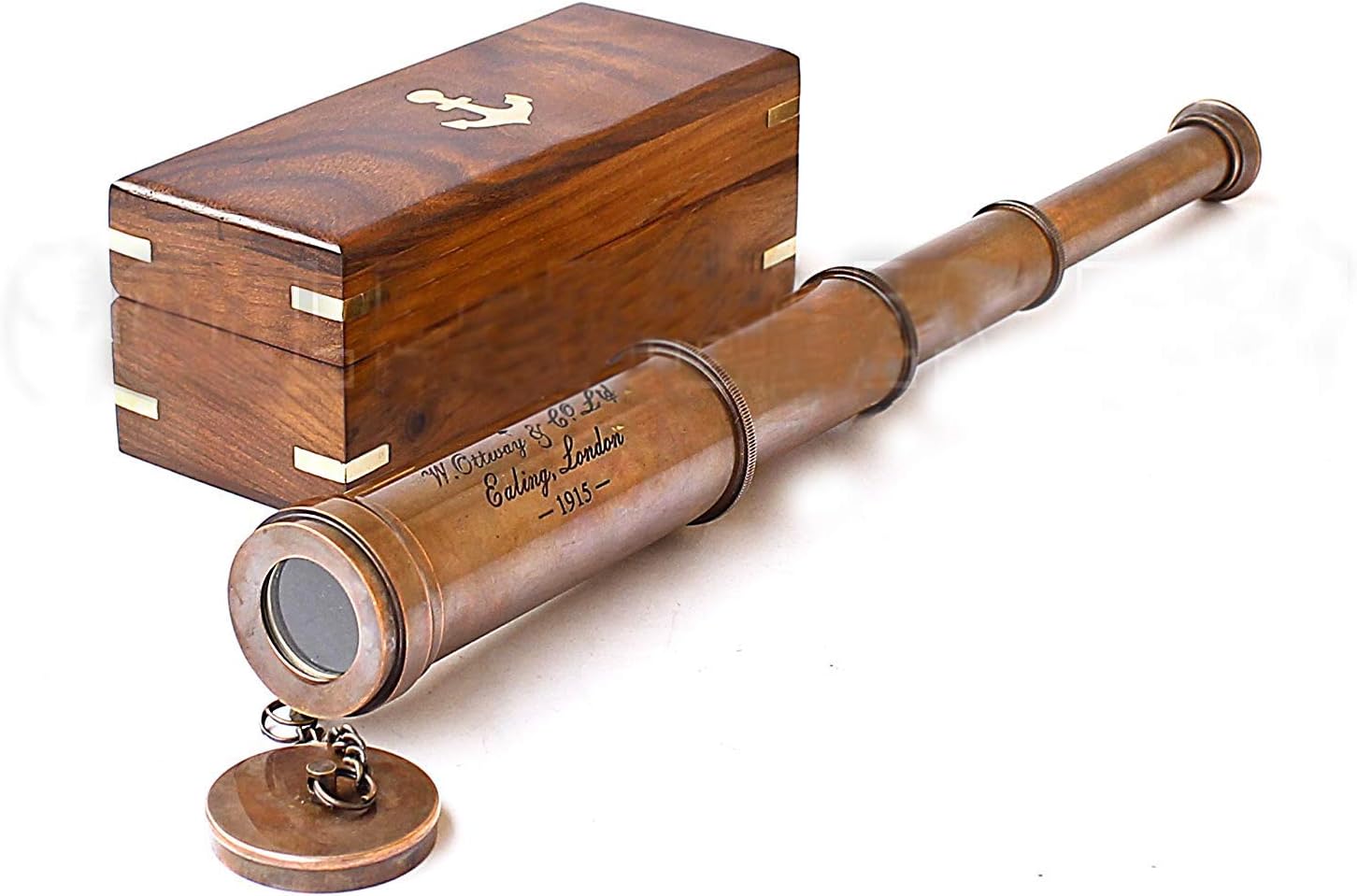 Brass Spyglass Telescope 17" with Wooden Box view 6