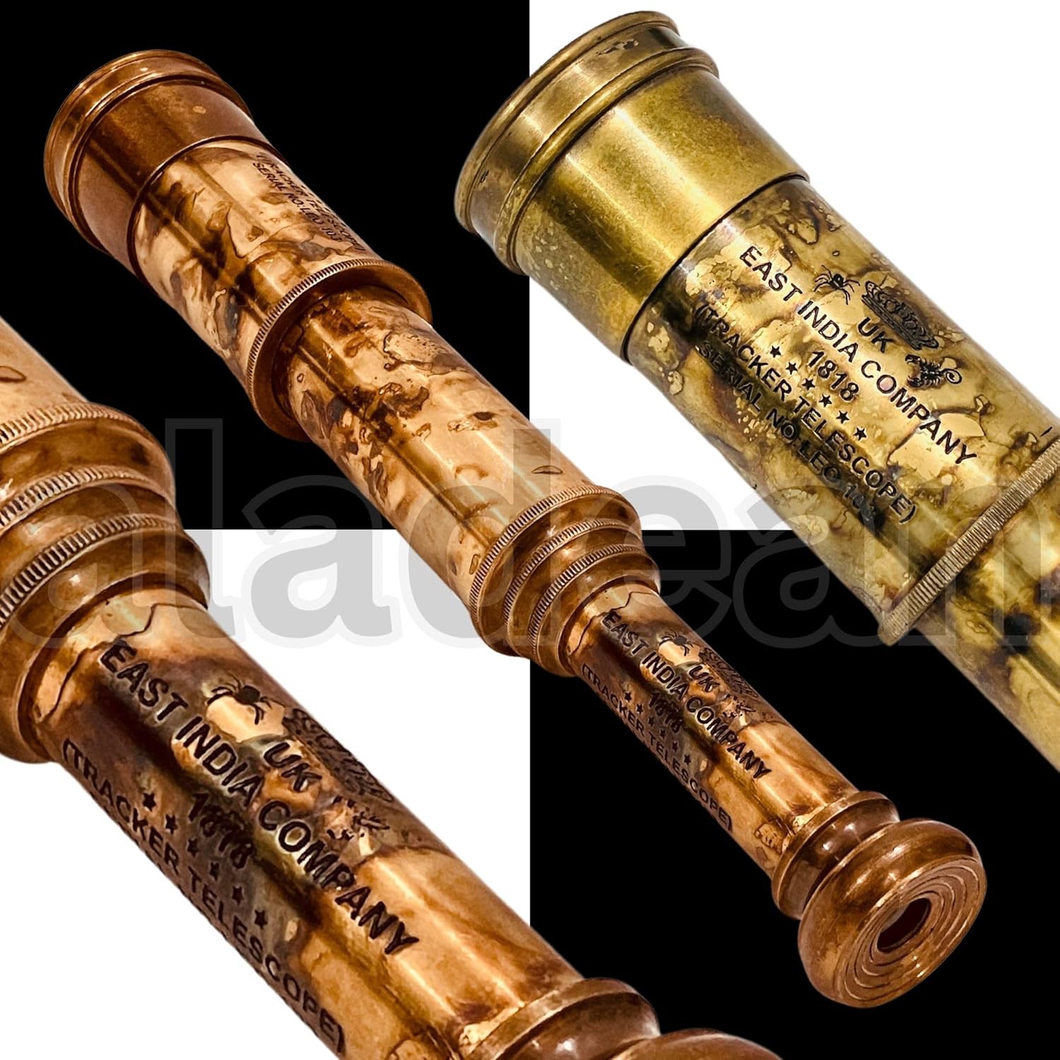 Brass Spyglass Telescope 17" with Leather Case view 4