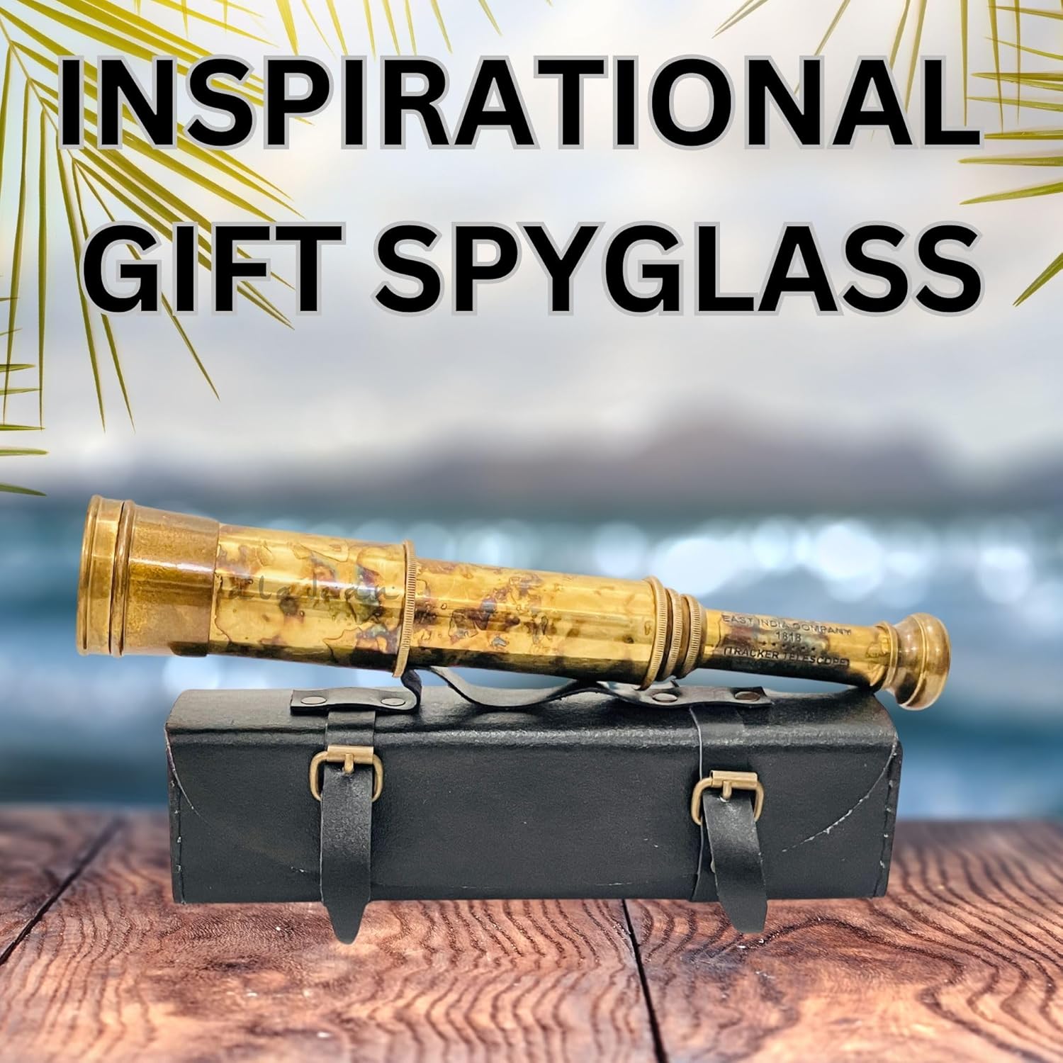 Brass Spyglass Telescope 17" with Leather Case view 5