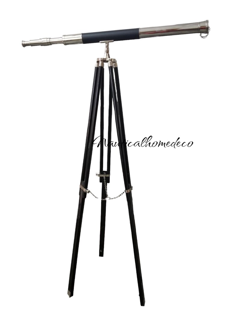 Brass & Leather Floor Standing Telescope 60" with No Case view 6