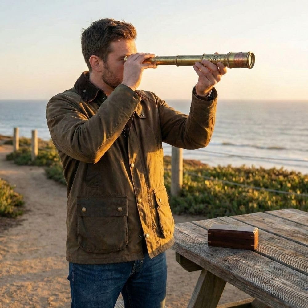 Brass Spyglass Telescope 17.5" with Wooden Box view 6