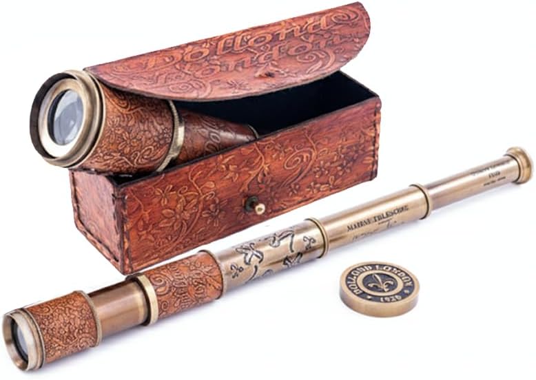 Brass Spyglass Telescope 17.5" with Wooden Box view 10