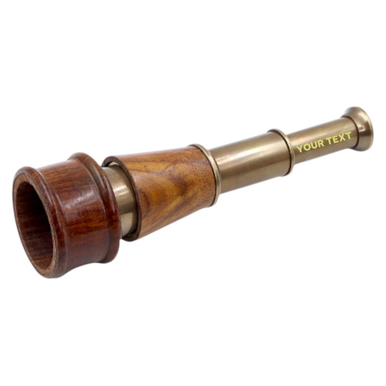 Brass Spyglass Telescope 7" with Black Wooden Box view 4