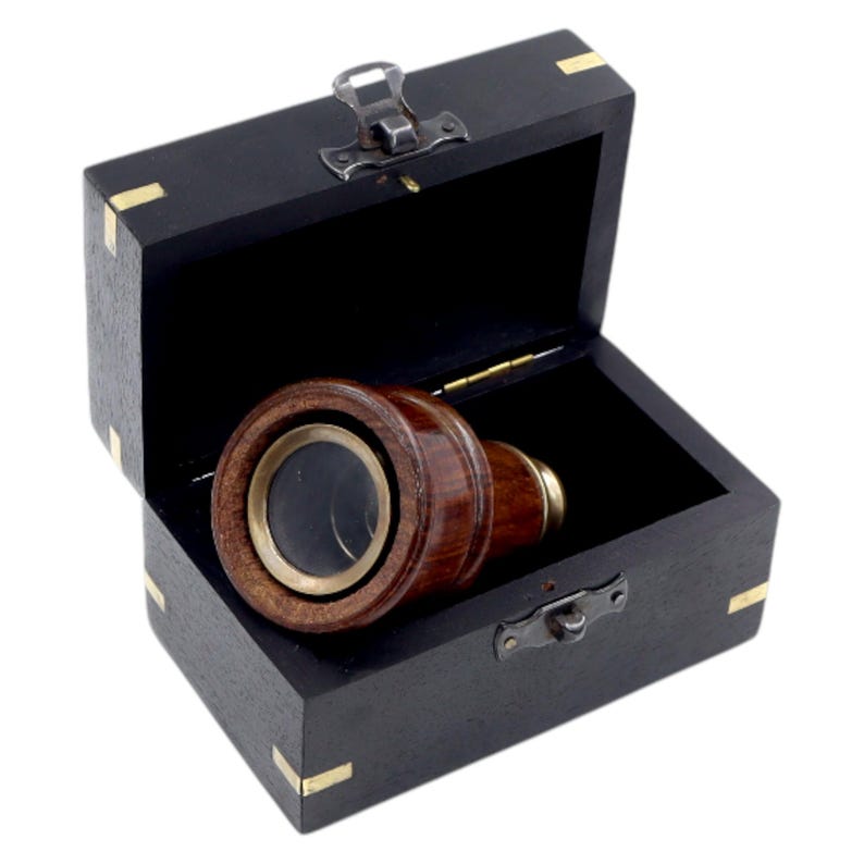 Brass Spyglass Telescope 7" with Black Wooden Box view 7