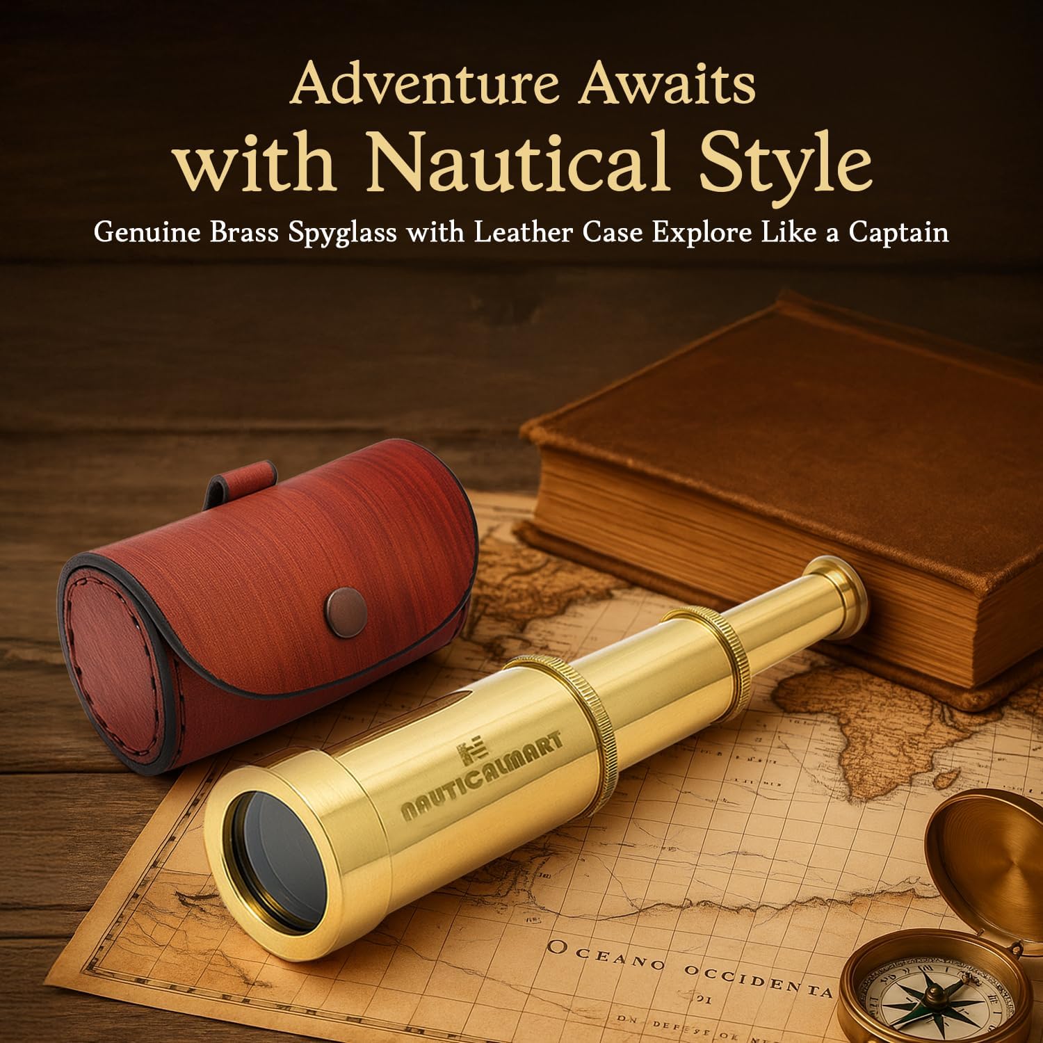 Brass Spyglass Telescope 6" for Kids view 2