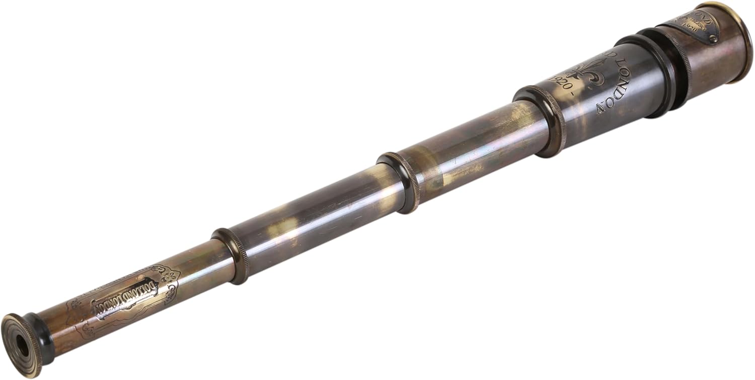 Brass Spyglass Telescope 19" with Wooden Box view 2