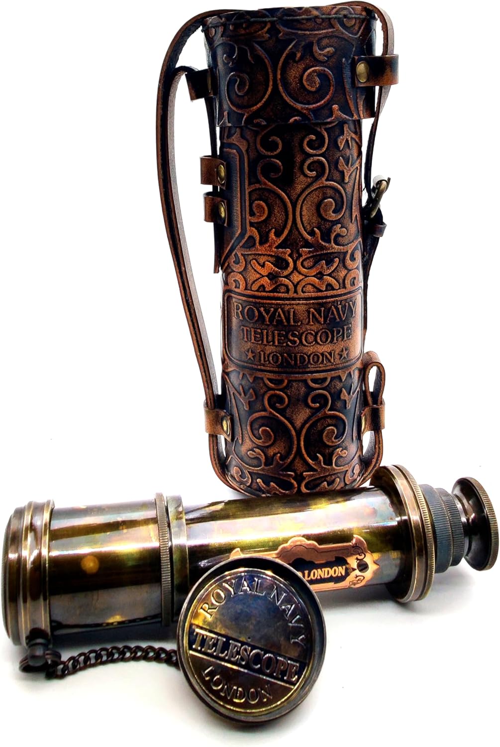 Brass Spyglass Telescope 17" with Leather Case view 5