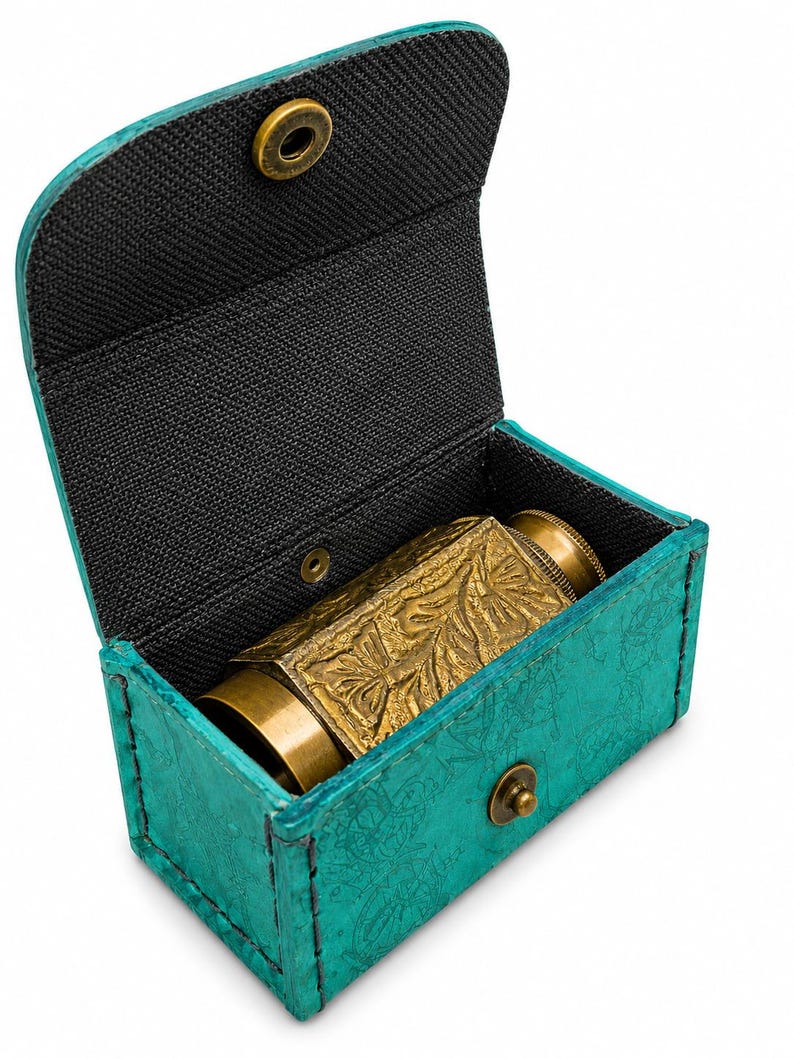 Brass Spyglass Telescope 6" with Leather Case view 6