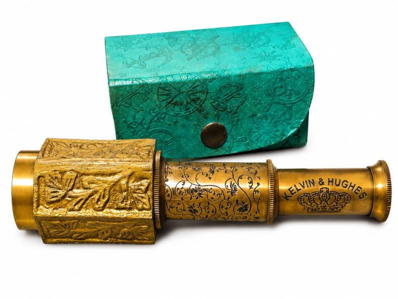 Brass Spyglass Telescope 6" with Leather Case view 8