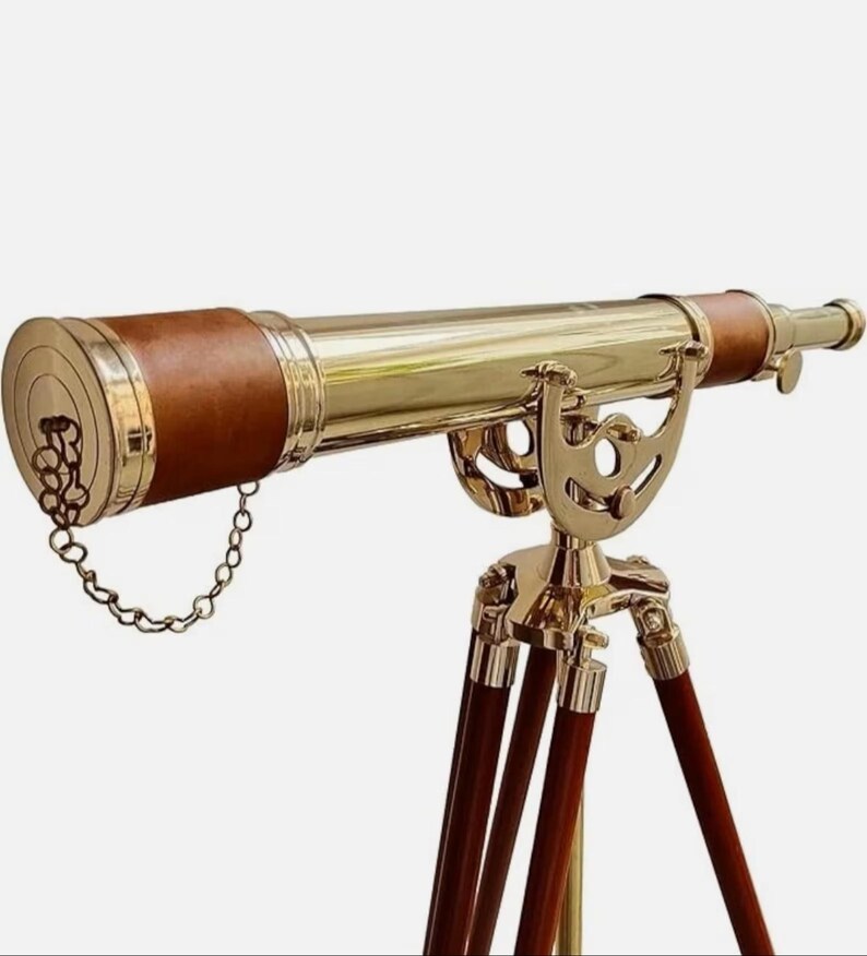 Brass Floor Standing Telescope 50" with Wooden Tripod view 18