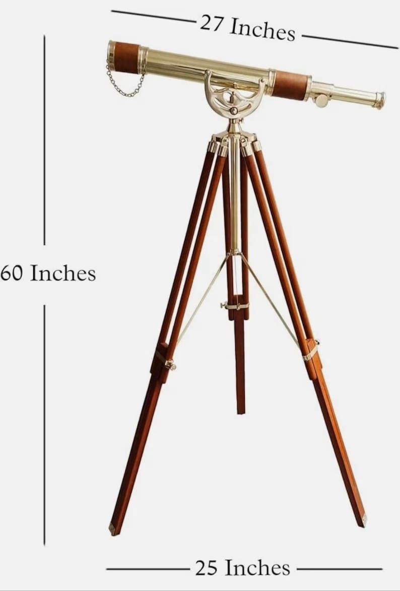 Brass Floor Standing Telescope 50" with Wooden Tripod view 19