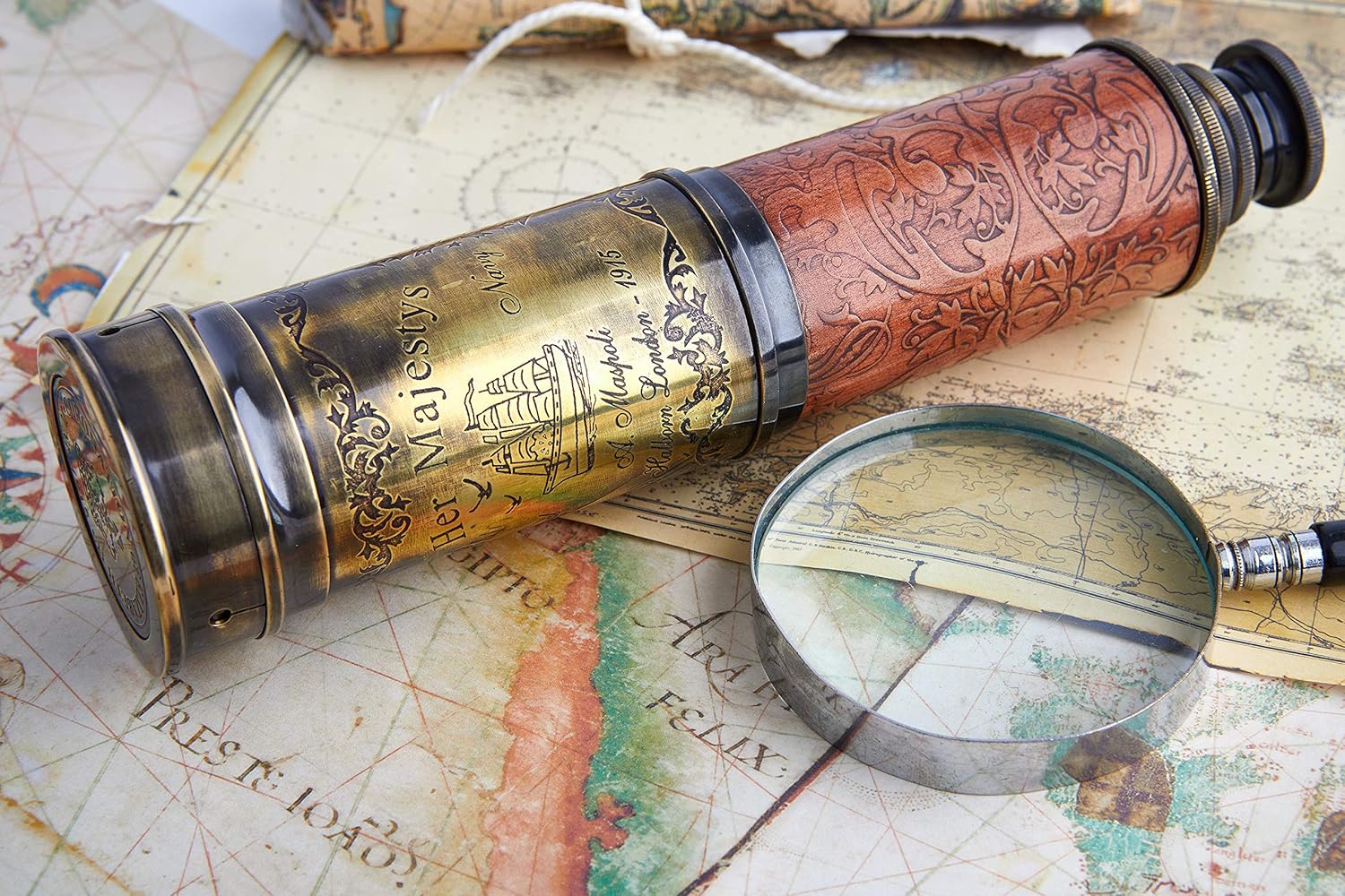 Brass Spyglass Telescope 20" view 8