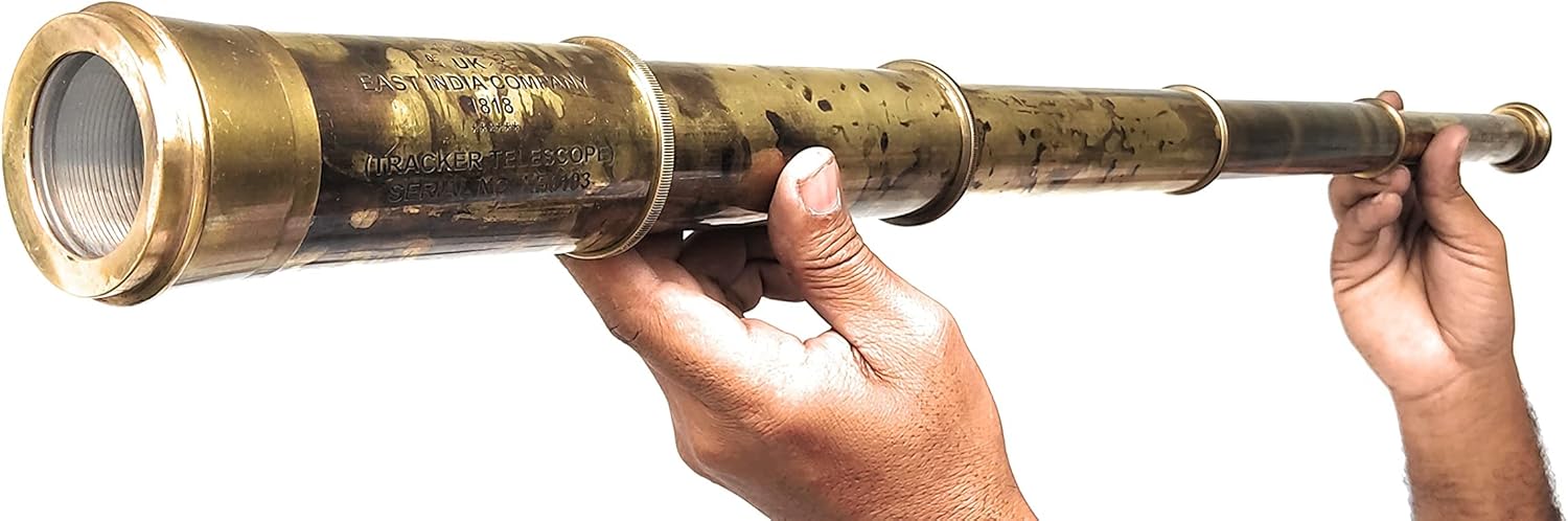 Brass Spyglass Telescope 32" with Leather Case view 3
