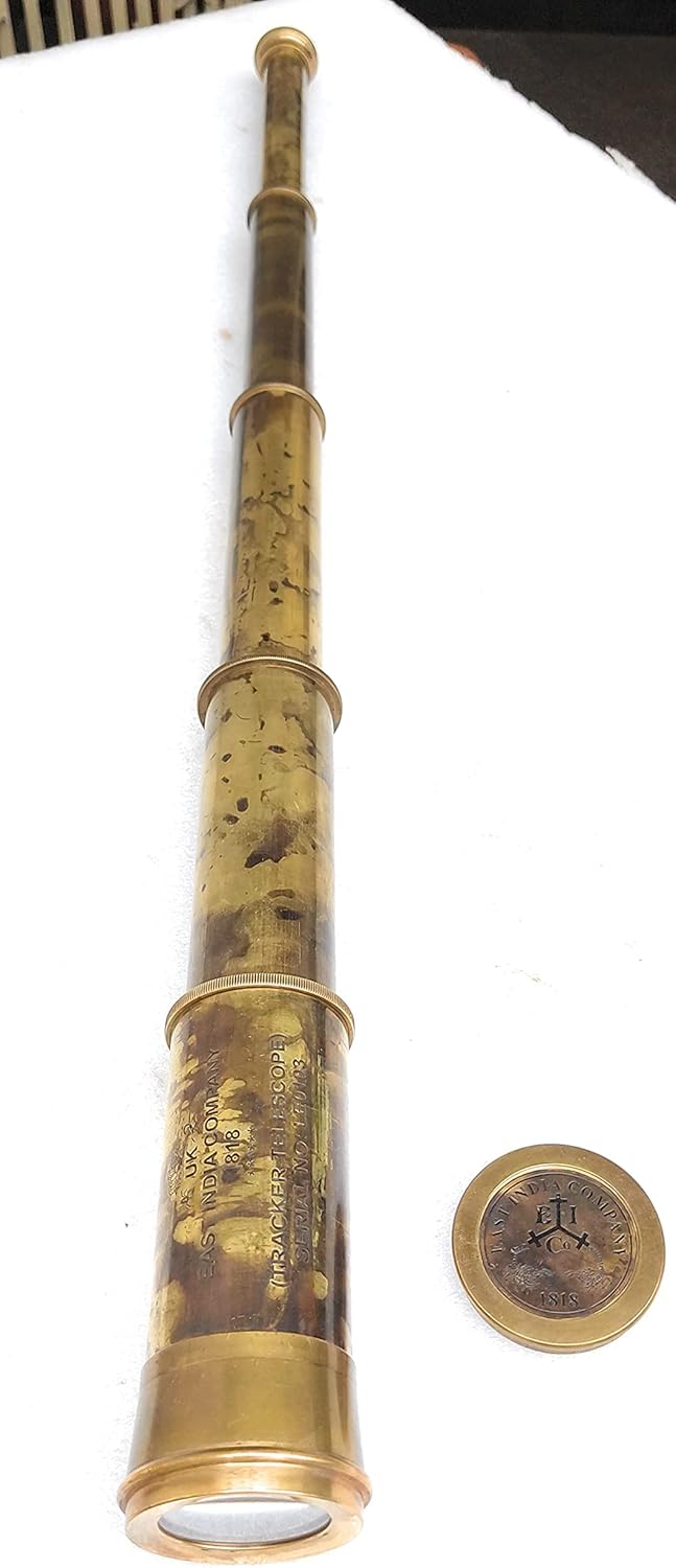 Brass Spyglass Telescope 32" with Leather Case view 6