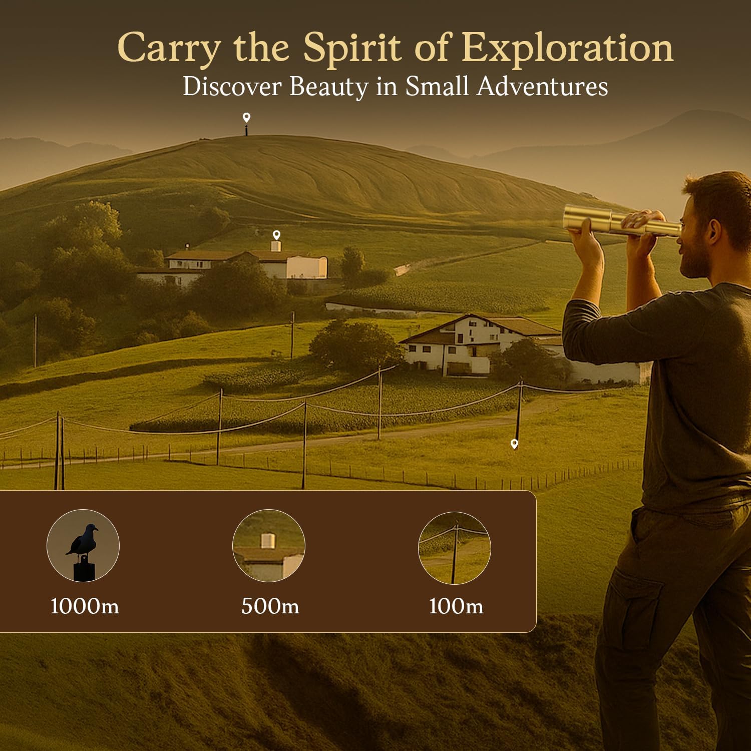 Brass Spyglass Telescope 6" for Kids view 9