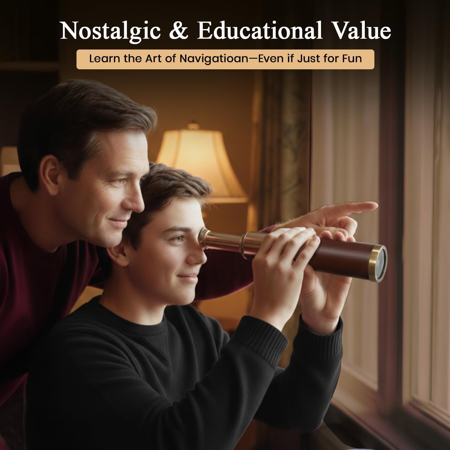 Brass Spyglass Telescope 6" for Kids view 8