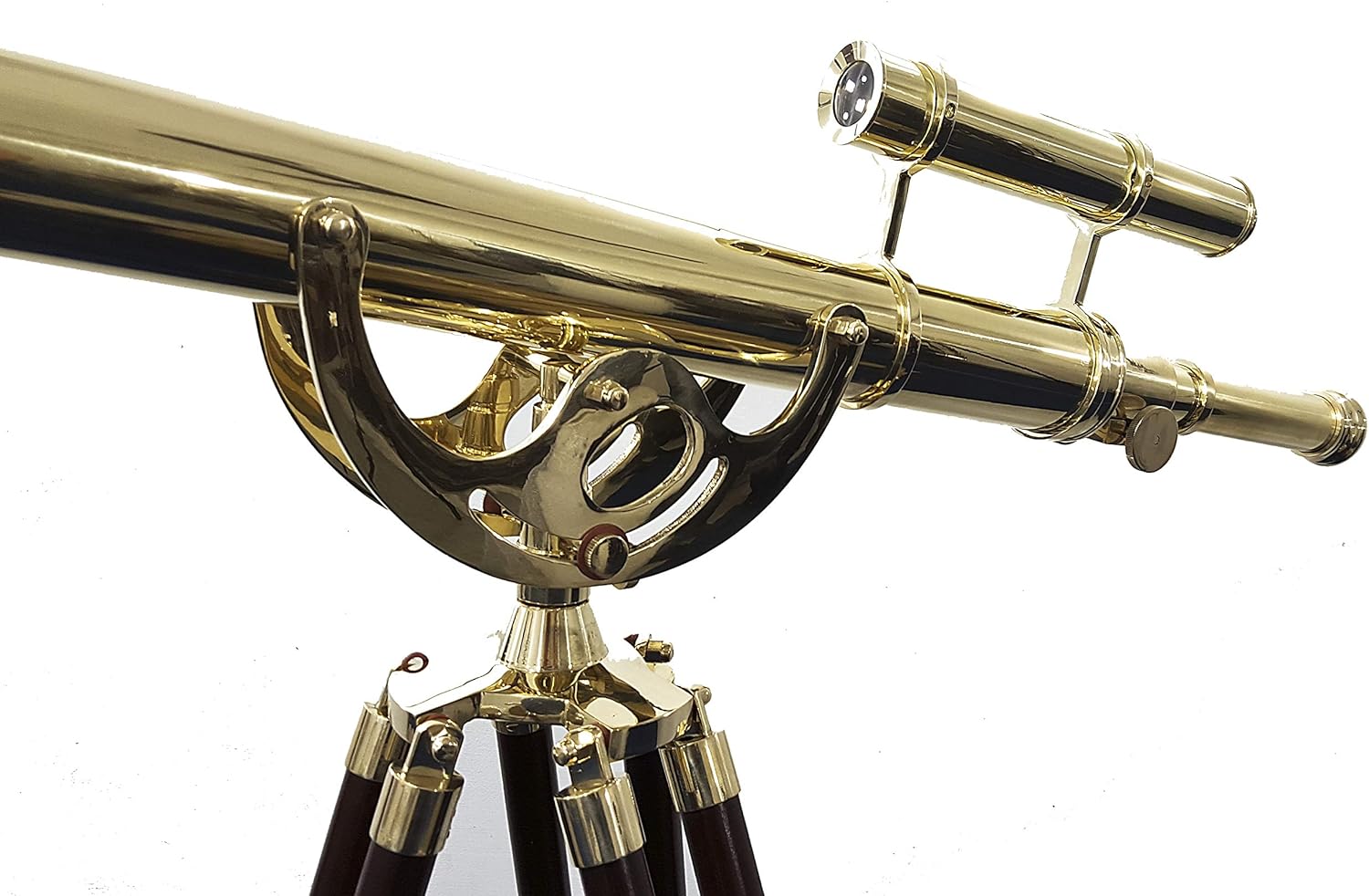 Double Barrel Brass Floor Standing Telescope 63" with No Case view 6