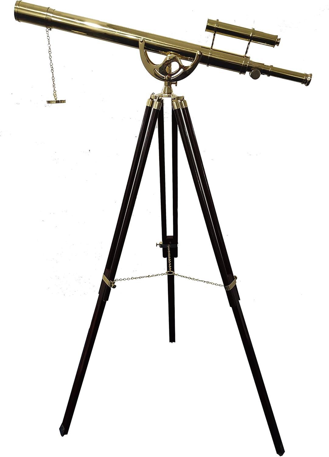 Double Barrel Brass Floor Standing Telescope 63" with No Case view 7