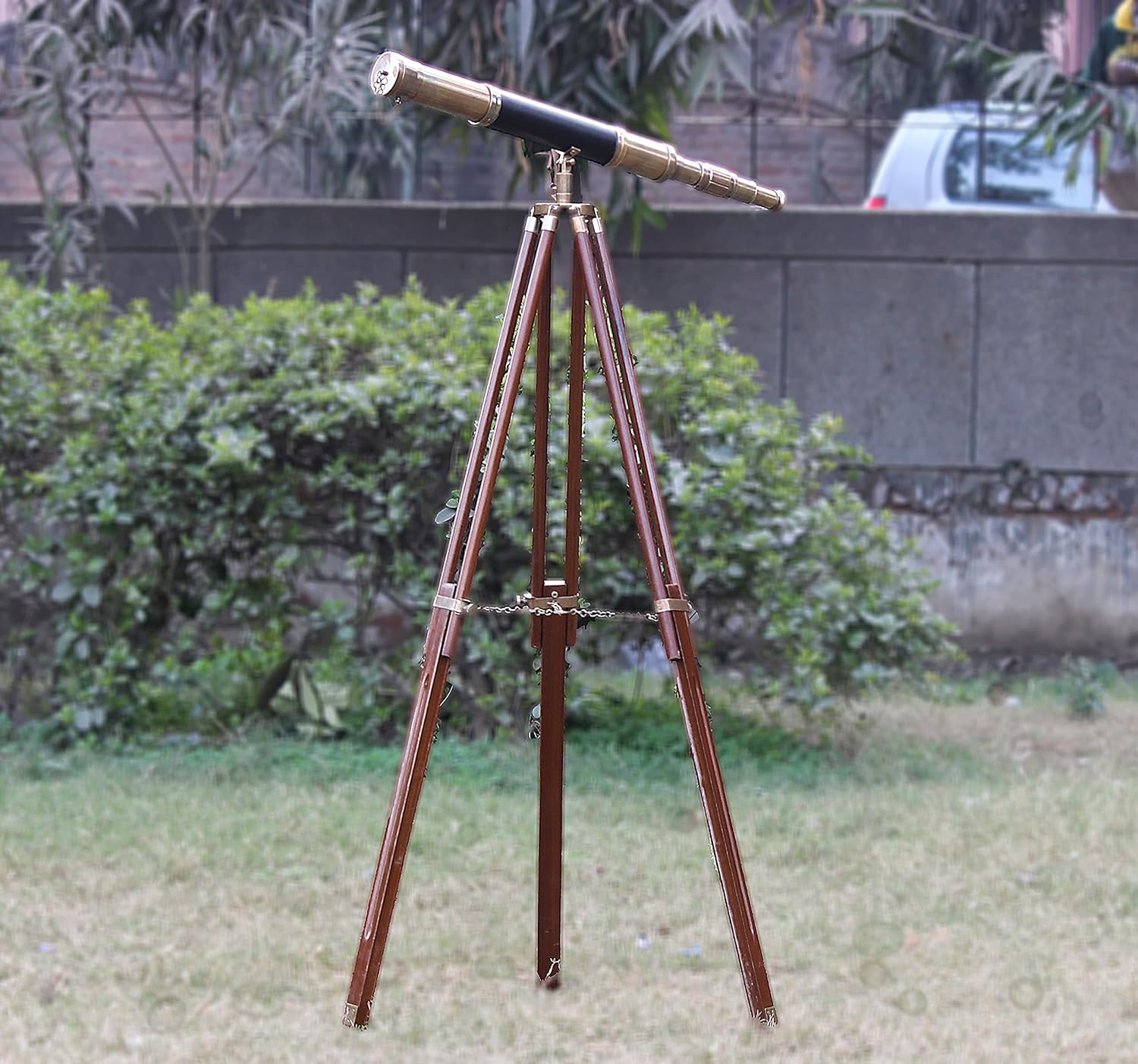 Brass Floor Standing Telescope 55" with Wooden Tripod view 7