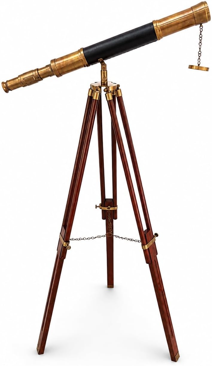 Brass Floor Standing Telescope 55" with Wooden Tripod view 10