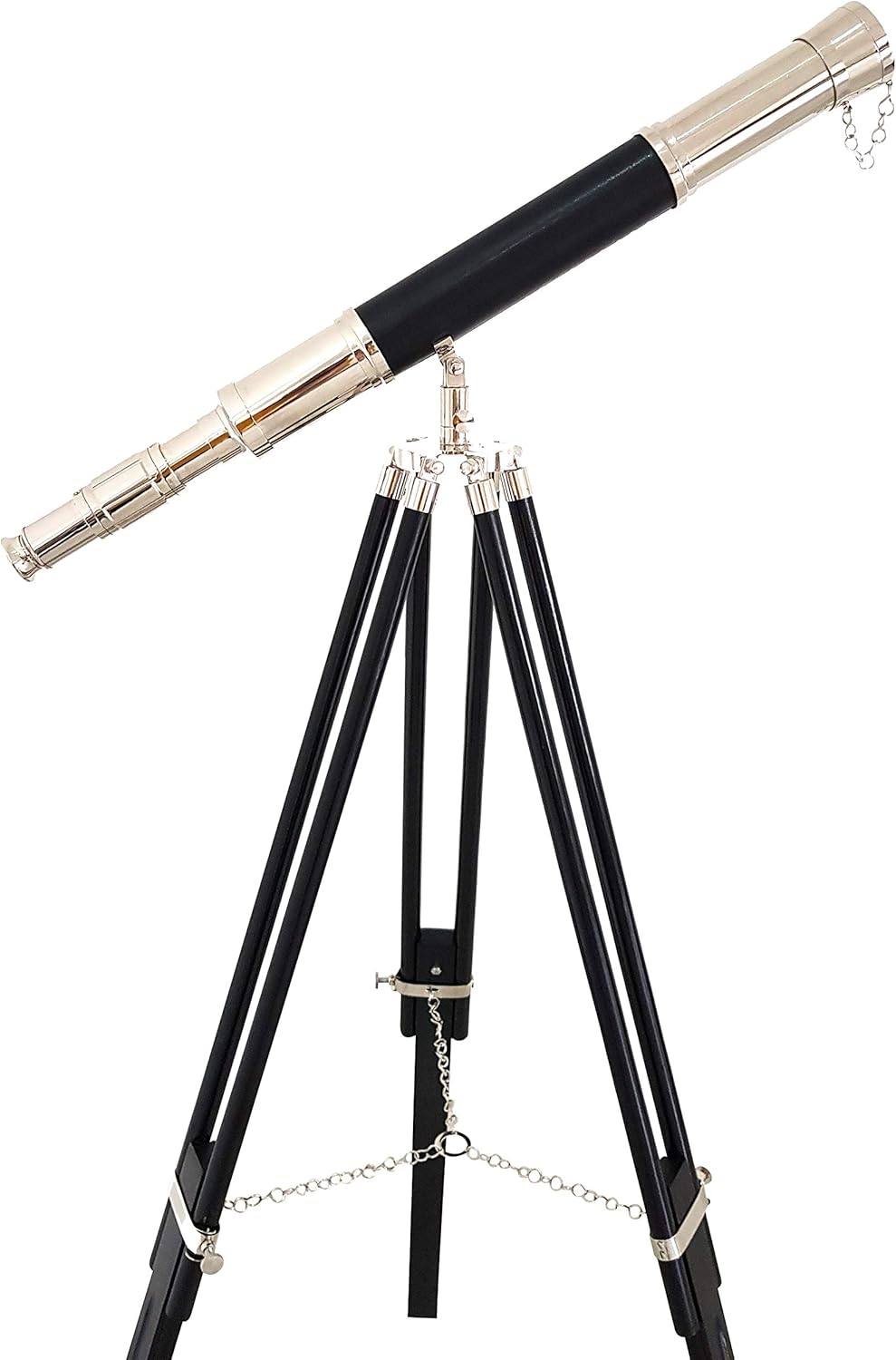 Brass Floor Standing Telescope 47" with Black Wooden Tripod view 8