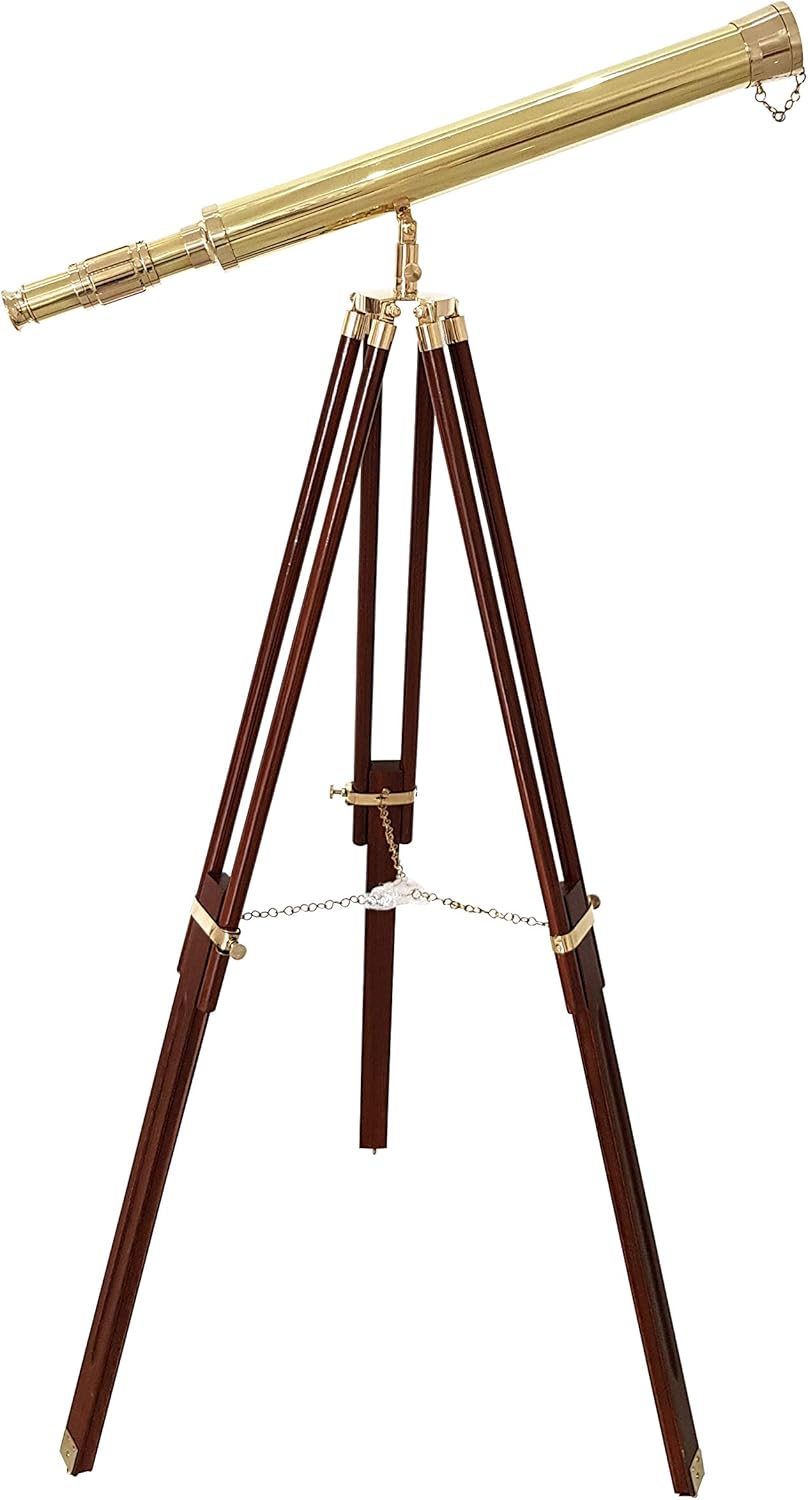 Brass Floor Standing Telescope 55" with Wooden Tripod view 9