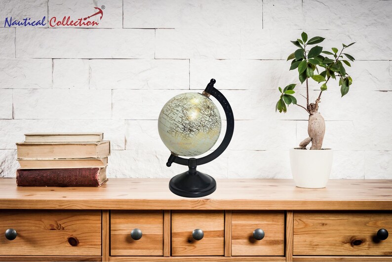 Nautical Collection Decorative Globe with Black Ring and Black Base view 3