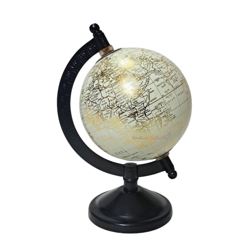 Nautical Collection Decorative Globe with Black Ring and Black Base view 6