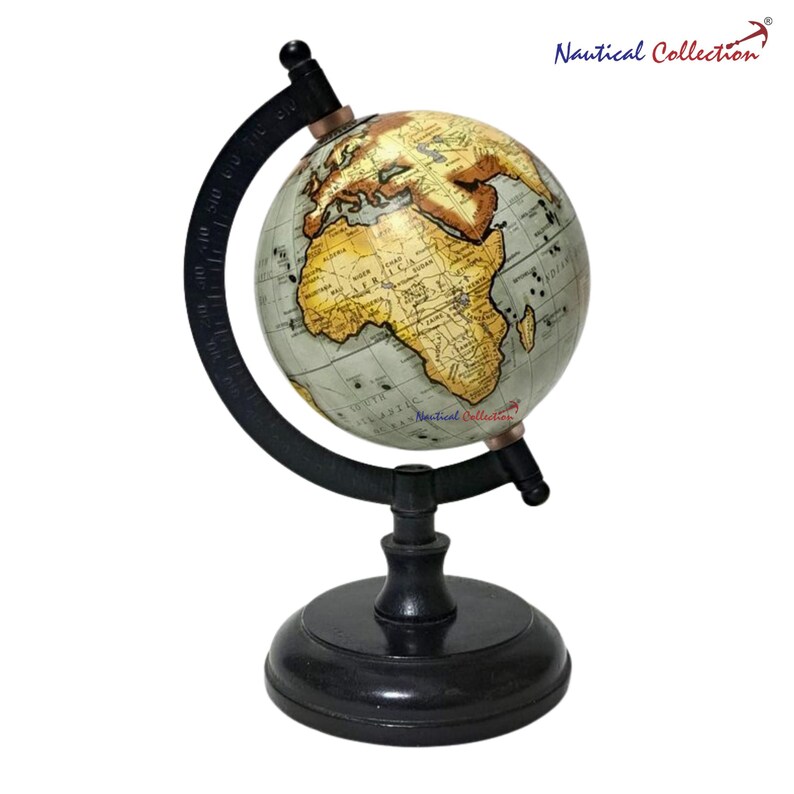 Nautical Collection Decorative Globe with Black Ring and Black Base, Variant B view 4