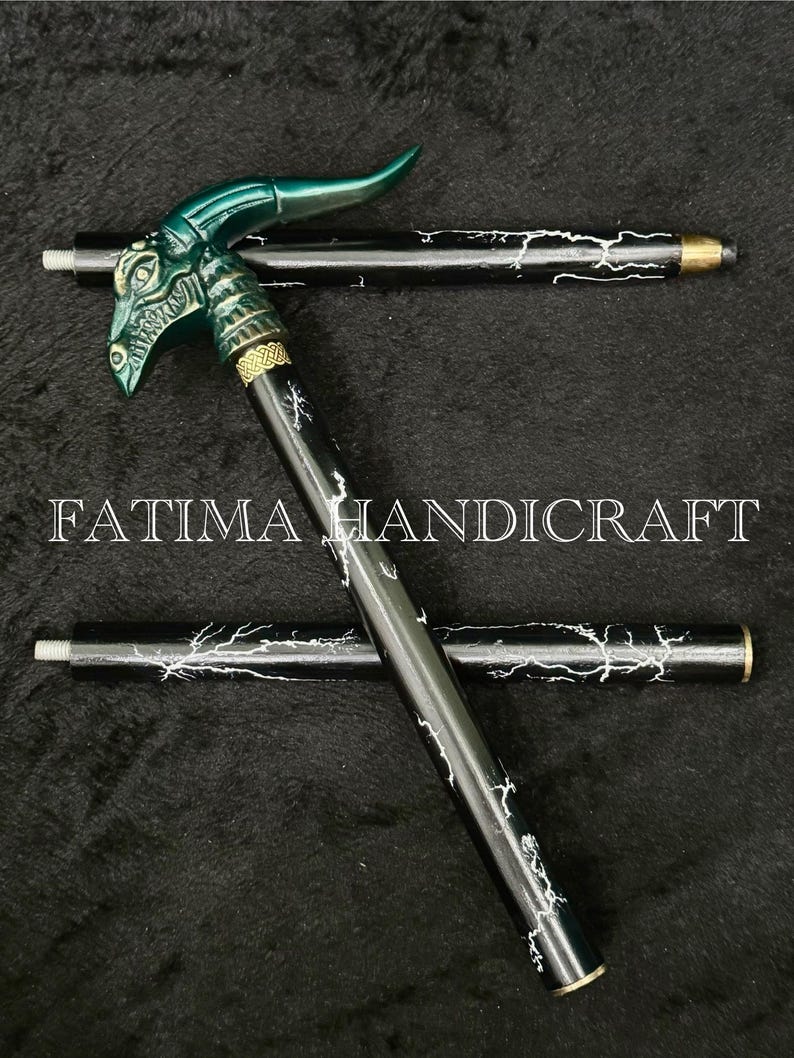 Gothic Dragon Skull Handle Walking Cane view 6