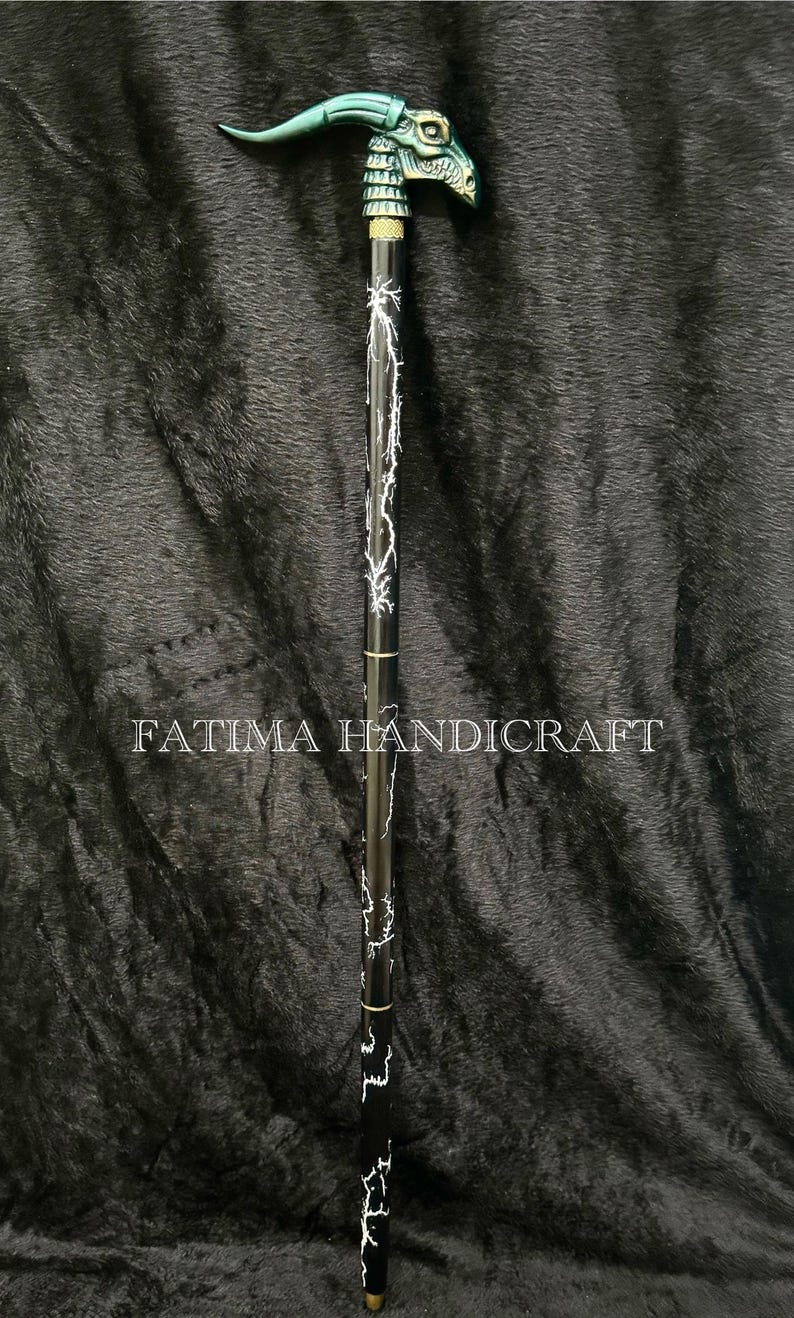 Gothic Dragon Skull Handle Walking Cane view 9