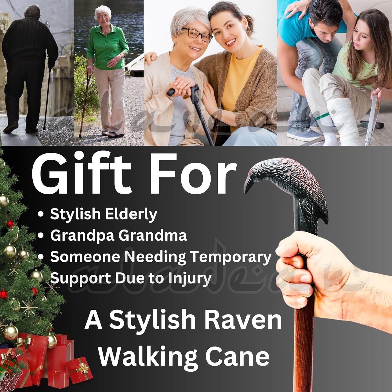 Brass Raven Handle Rosewood Walking Stick view 5
