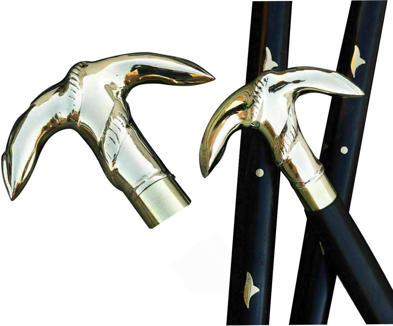 Chrome Anchor and Rope Handle Walking Stick view 2