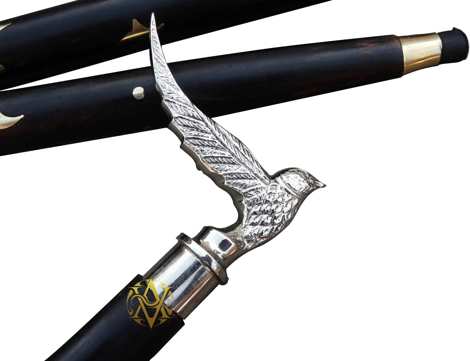 Chrome Nickel Flying Bird Handle Walking Stick view 4