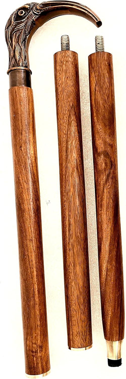 Brass Flamingo Handle Rosewood Walking Stick view 3