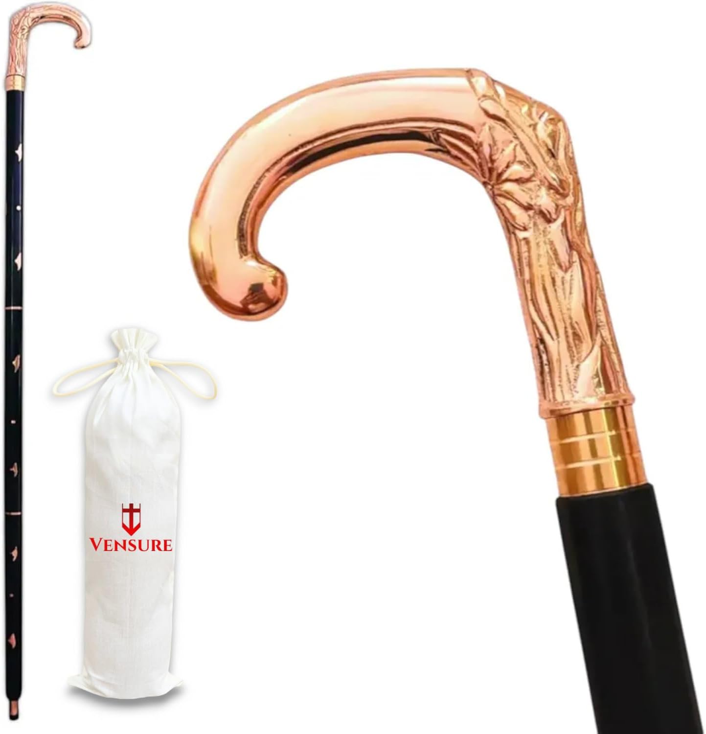 Copper Finish Brass Handle Walking Stick view 8
