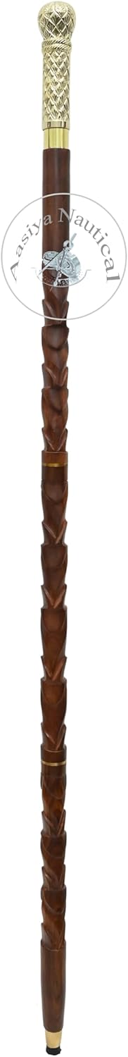 Pure Brass Handle Rosewood Walking Stick view 5