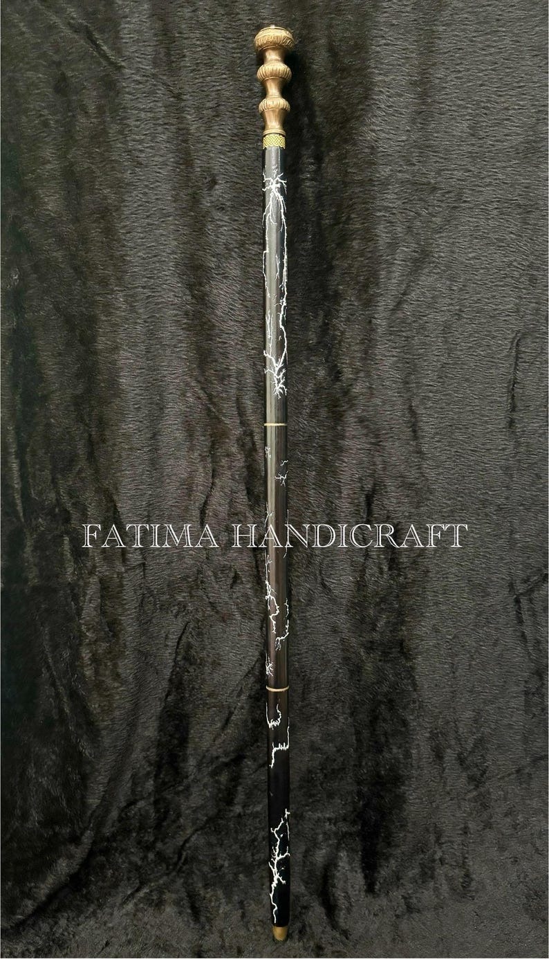 Brass Watch Handle Rosewood Walking Stick with Extra Handle Detail view 7
