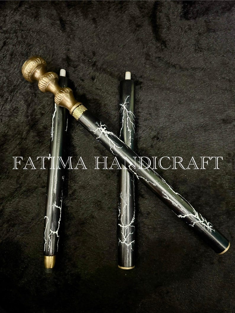 Brass Watch Handle Rosewood Walking Stick with Extra Handle Detail view 10