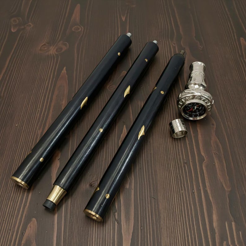 Brass Compass Handle Rosewood Walking Stick view 17