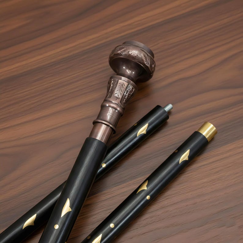 Brass Compass Handle Rosewood Walking Stick view 18