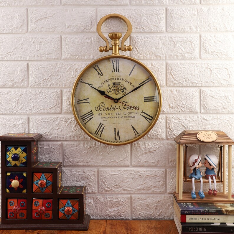 Vintage Metal Round Wall Clock view 2
