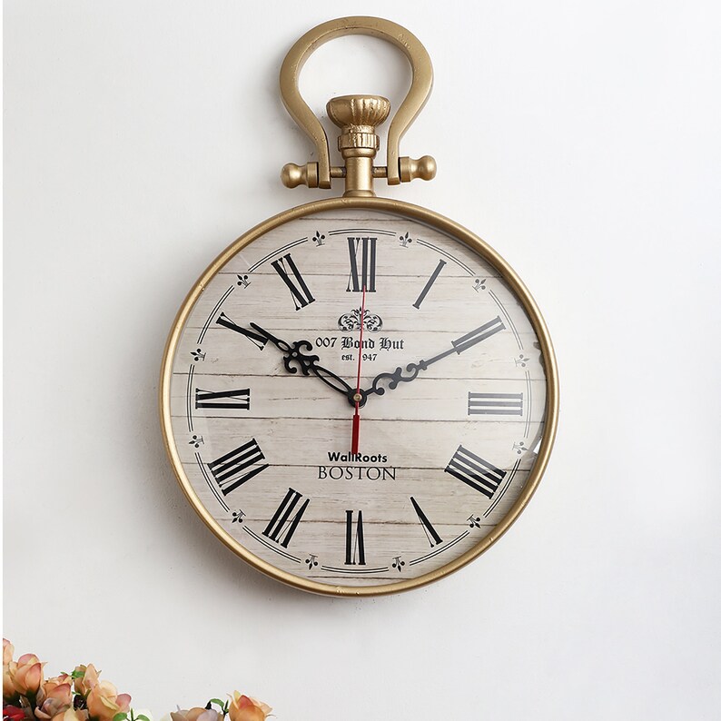 Vintage Metal Round Wall Clock view 4